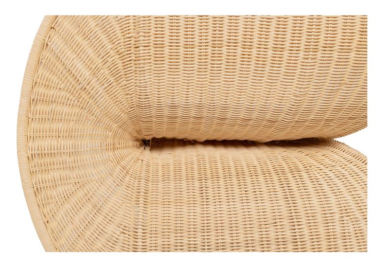 ISO, Designer Rattan Lounge-Sessel mit weißen Kissen
