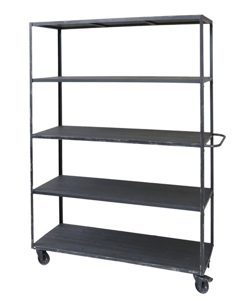 MARY, Großes Metall Regal H 174 cm auf Rädern im Industriedesign