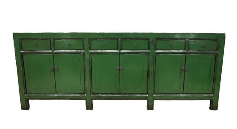Grünes Sideboard STELLA, vintage Landhaus Anrichte Unikat
