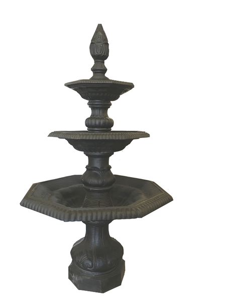 Brunnen Gusseisen 3 Stufen H 210 cm antik schwarz