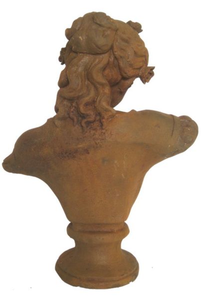 Büste Dame H 60 cm mit Rosen aus Gusseisen