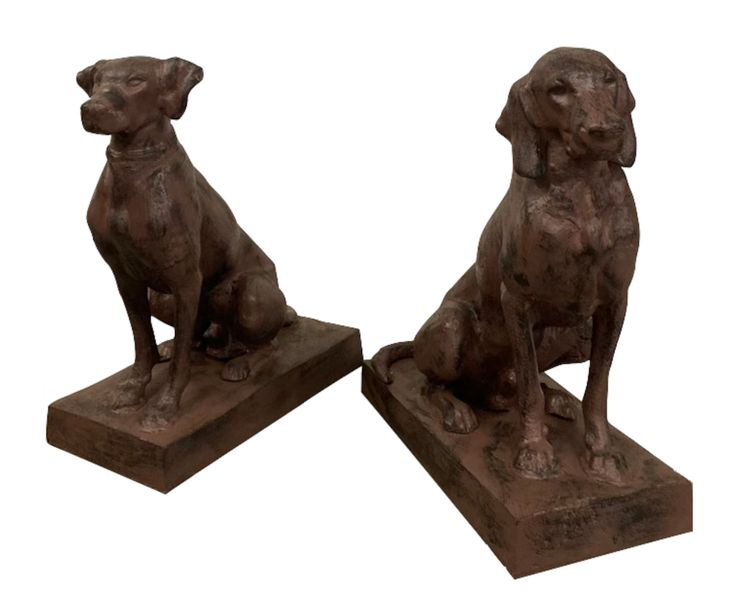 Garten-Statue Gusseisen "Jagdhunde-Paar"
