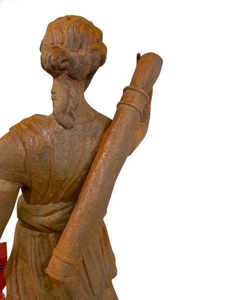 Gusseisen Statue "Diane mit Hirsch" H 180 cm antik rostig