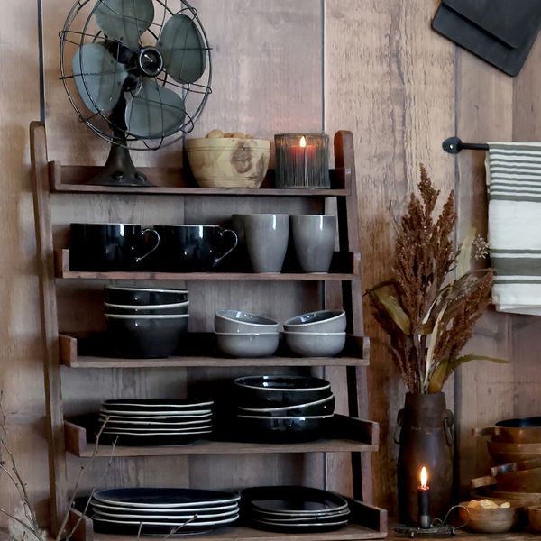 SINDI, Altholz Regal, Holzregal mit 5 Böden im Landhausstil