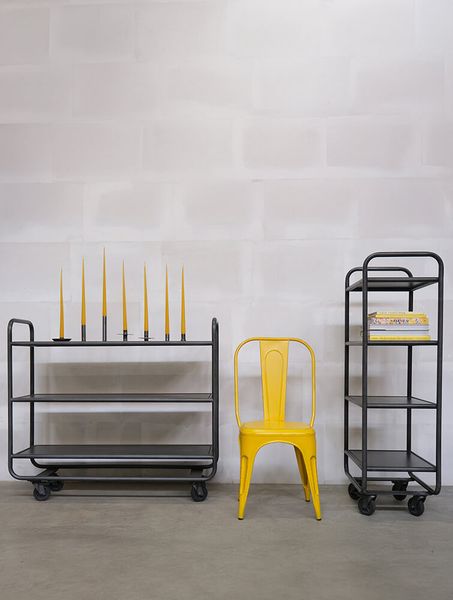 Matz Möbel - Metall Regal LOUI auf Rädern B 120 cm
