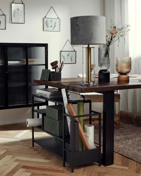 LINUS, niedriges Regal Metall shabby Industriedesign