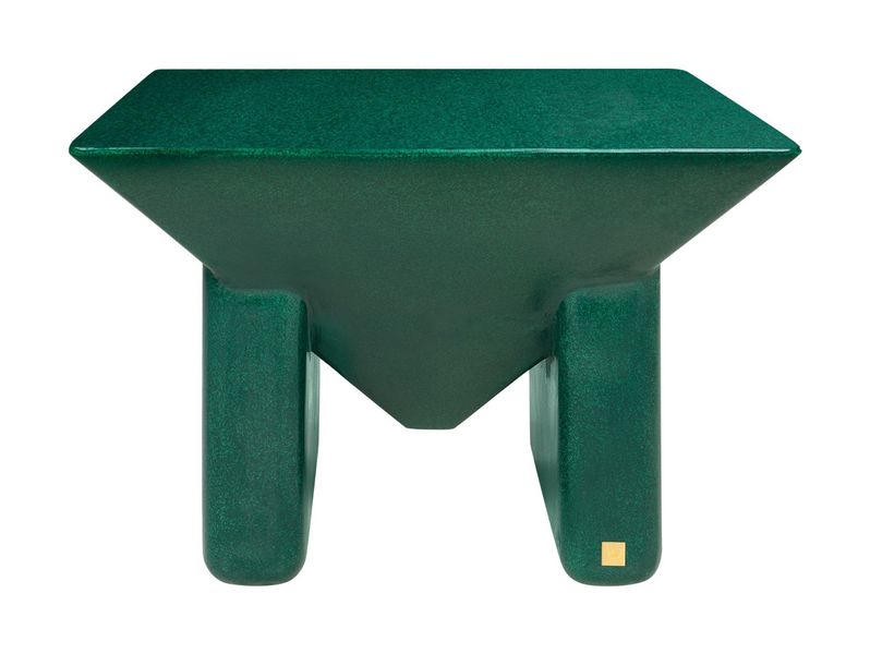 ISMA, Moderner Couchtisch grün quadratisch, Designermöbel