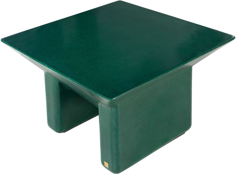 ISMA, Moderner Couchtisch grün quadratisch, Designermöbel