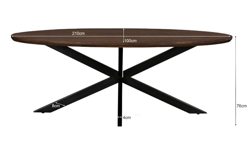JESS Ovaler Esstisch B 210 cm Industriedesign