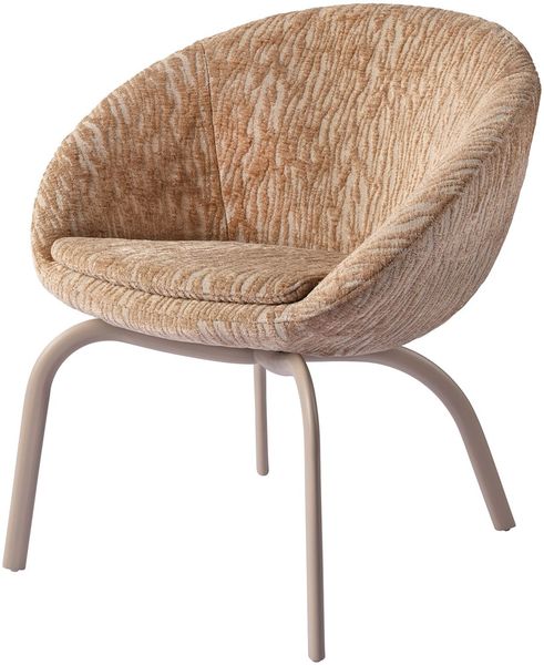 JOEY, Esszimmerstuhl Stoff beige und Metallbeine beige, Polsterstuhl