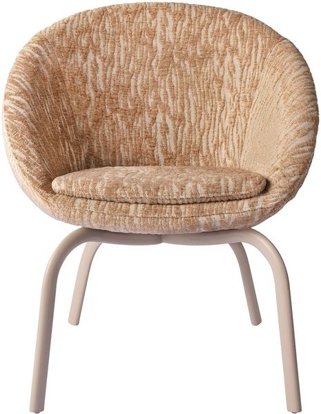 JOEY, Esszimmerstuhl Stoff beige und Metallbeine beige, Polsterstuhl