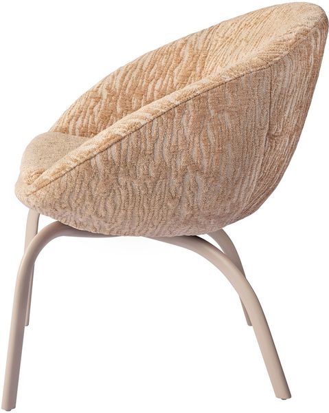 JOEY, Esszimmerstuhl Stoff beige und Metallbeine beige, Polsterstuhl