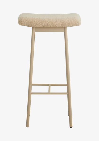 JOSY, Barhocker Teddystoff & Metall beige