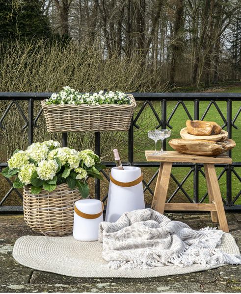 EVA, Kleine Holzbank, Gartenbank 50 cm, Holzhocker