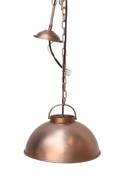 ORA, kleine Deckenlampe matt Kupfer rund D 30 cm Industriedesign