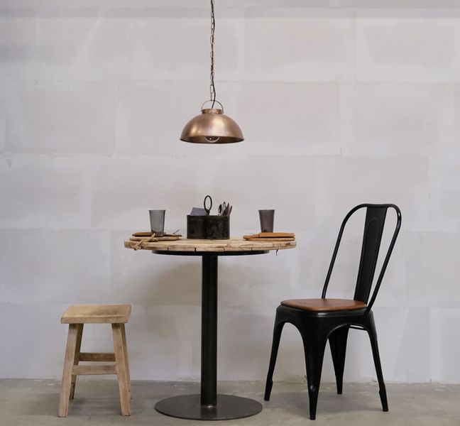 ORA, kleine Deckenlampe matt Kupfer rund D 30 cm Industriedesign