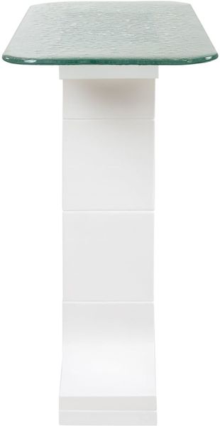 KANA, Keramik Konsolentisch B 80 cm weiß und grünes Glas, Designermöbel