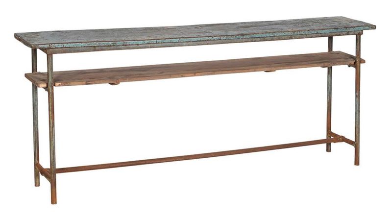 Rustikaler Konsolentisch MONA Metall + altes Holz