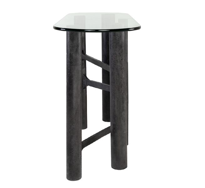 SADA, Konsolentisch oval B 140 cm Alu & Glas, Designermöbel