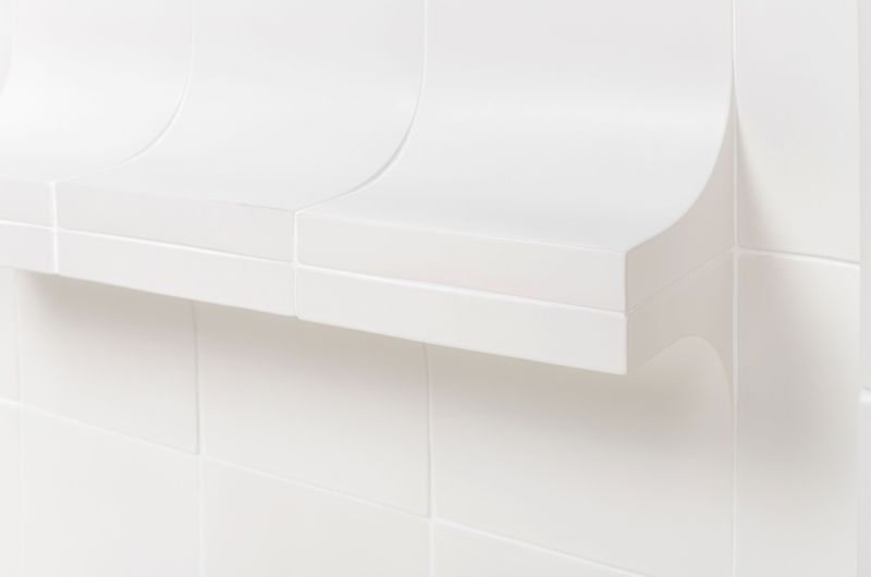 Designer Konsolentisch KANA Keramik Weiß Grünes Glas 105cm - Matz Möbel