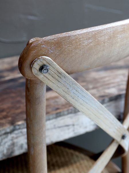 ERI, Landhaus Barhocker geweißtes Holz Kreuzlehne