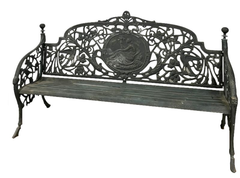 LEVE, Landhaus Gartenbank B 190 cm Gusseisen dunkelgrün