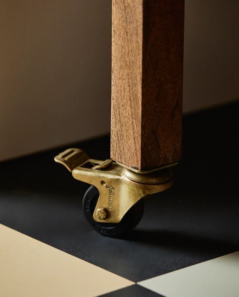 MALU, Kücheninsel, Konsolentisch Holz & weiß Marmor im Landhausstil