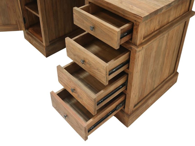 Landhaus Klassiker Schreibtisch JENE Teak L 180 cm