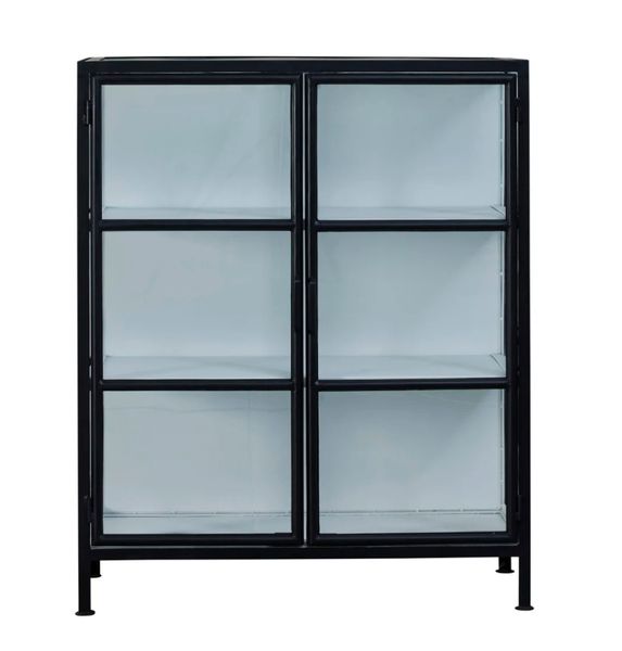 LEA, Vitrine-Sideboard schwarz-weiß Industriedesign