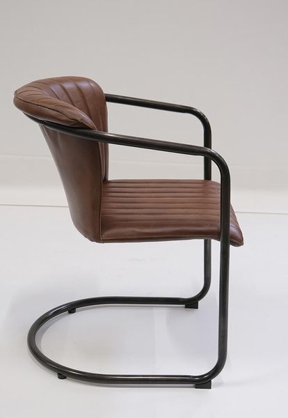 Matz Möbel Lederstuhl POLLY 2 Stück braun Industrial Leder-Metall