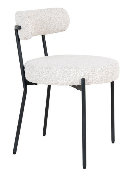 LONA, Esszimmerstuhl weiß Bouclé-Stoff