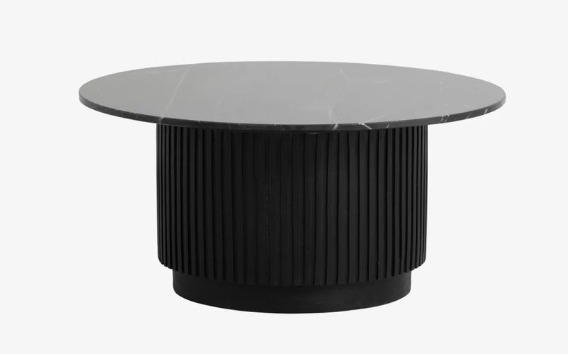 ARI, Marmor Couchtisch schwarz rund 90 cm, Designermöbel