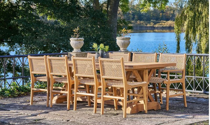 Massivholz Gartentisch KASA im Landhausstil 240*100 cm, großer Esstisch Holztisch