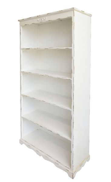 RITA, Regal mit 5 Böden shabby creme-weiß im Landhausstil