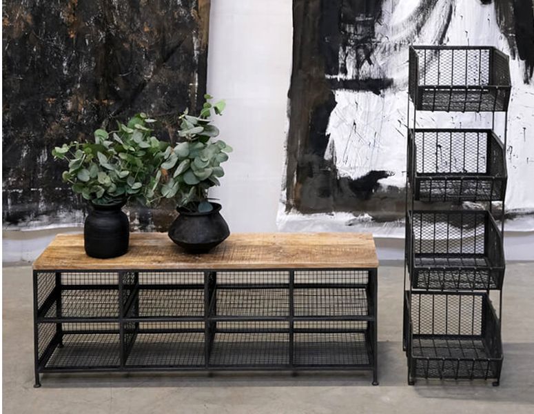 Matz Möbel Industriedesign Regal ESA mit 4 Körben