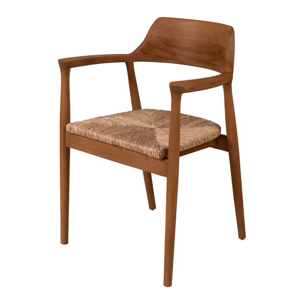 Matz Möbel DEO Armlehnstuhl Teak & Geflechtsitz