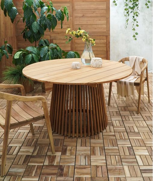 Matz Möbel Gartentisch LORA rund D 120 cm Massivholz Landhausstil