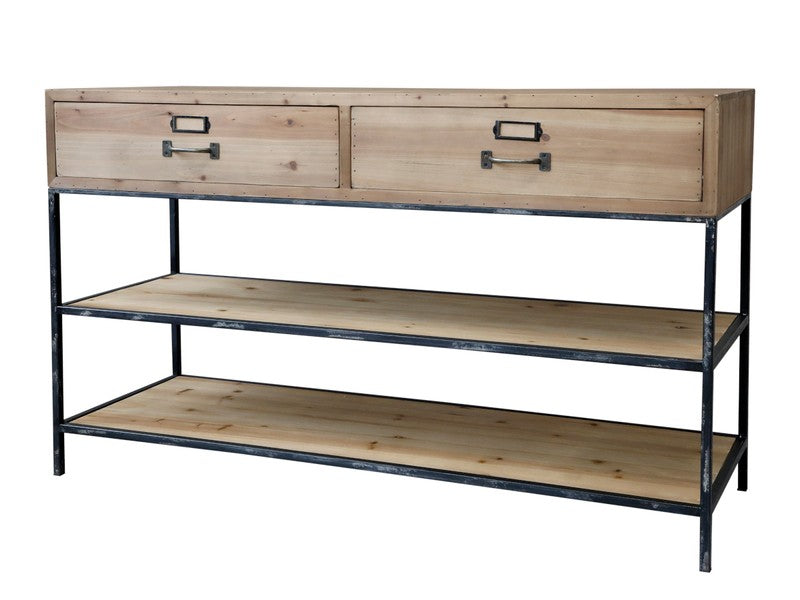 ANITA, Konsolentisch B 124 cm natur Holz-Metall, Pflanztisch