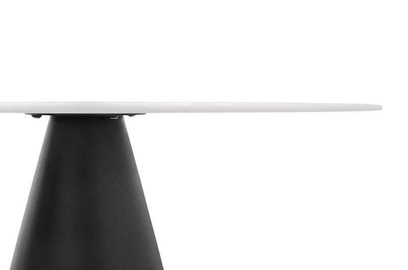 CONE, Marmor Esstisch weiß rund 150 cm, Mittelsäule