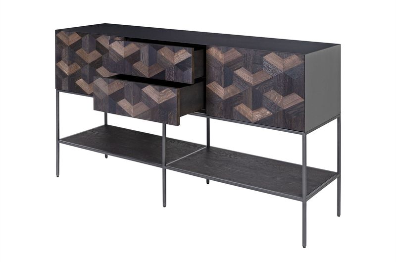 LILLY, Designer Sideboard schwarz-natur