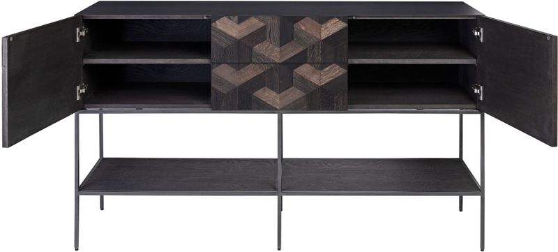 LILLY, Designer Sideboard schwarz-natur