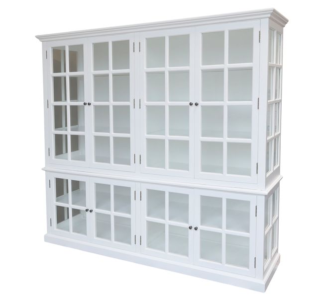 RIKO, großer Vitrinenschrank weiß vintage mit 8 Türen