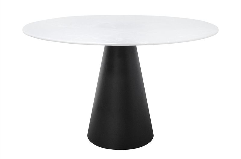 CONE, Designer Marmor Esstisch weiß rund 120 cm