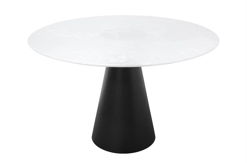 CONE, Designer Marmor Esstisch weiß rund 120 cm