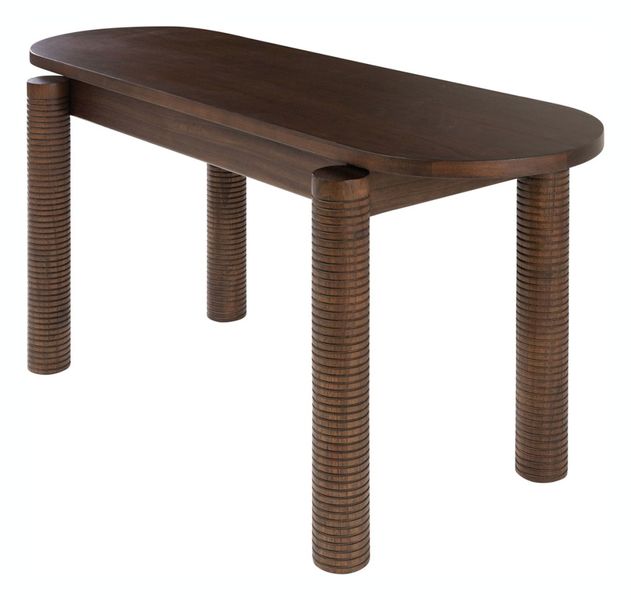 Matz Möbel Konsolentisch EIKE oval 150 cm lang Holz dunkelbraun