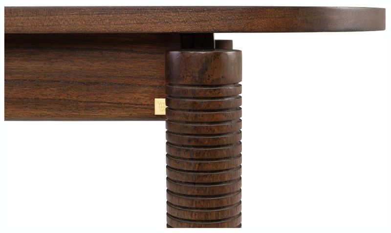 Matz Möbel Konsolentisch EIKE oval 150 cm lang Holz dunkelbraun