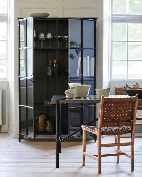 Matz Möbel Metall Vitrine TEO, H 185 x B 120 cm