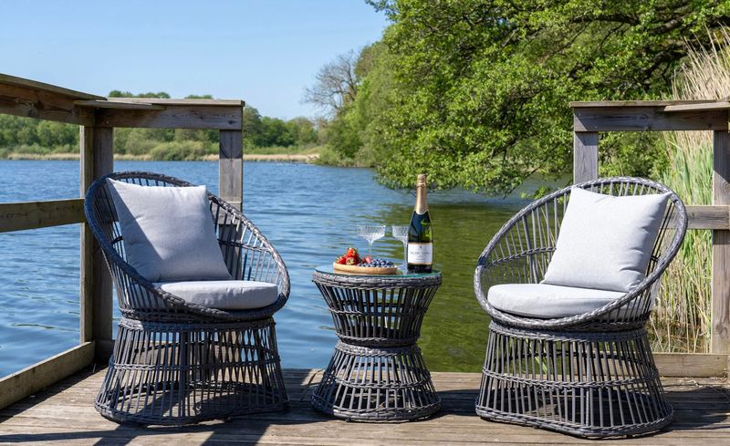 NANA, Garten Lounge-Set 3er Set Polyrattan grau