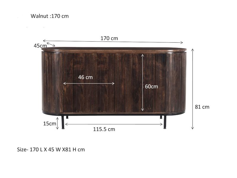 NORA, Designer Sideboard oval 170 cm, Designermöbel