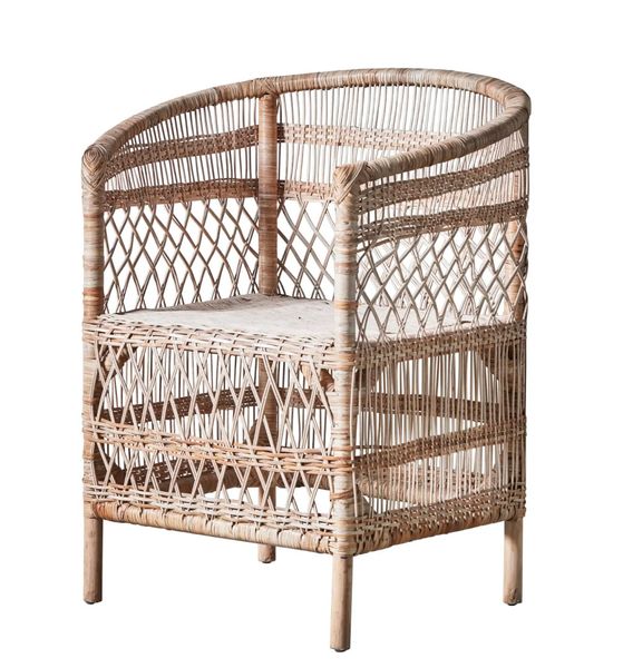 NORA, Runder Gartenstuhl, Esszimmerstuhl Rattan